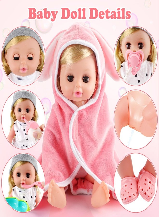 SUKIPIN Baby Doll Bath Set, Bathtub Baby Doll Playset for Todders, Valentines Day Gifts for 3 4 5 Year Old Girls, Easter Basket Stuffers for Toddlers Kids (Bathtub Set) - Image 4